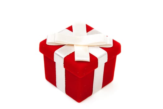 Red gift box isolated on white background
