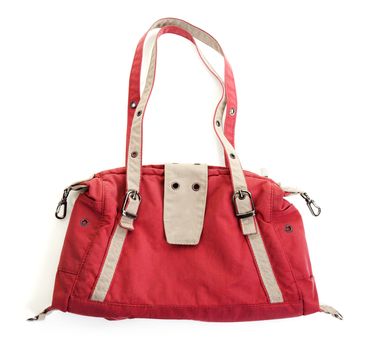Red handbags isolated on a white background