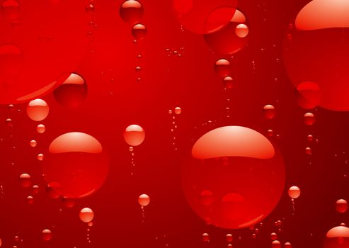 Illustrated red bubble background in hot fluid ideal desktop