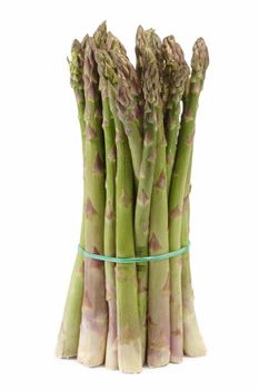 Bunch of green asparagus - isolated on white background