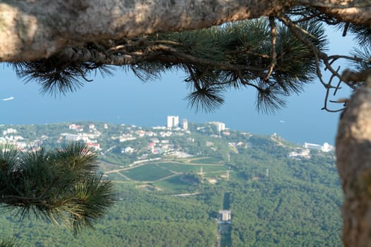 Yalta city. the panoramic view on top.