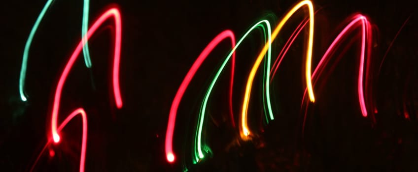 Abstract Christmas light blurred by motion