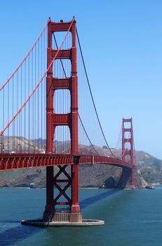 View of the Golden Gate bridge in San Francisco, California.