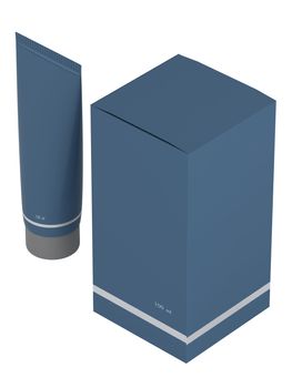 Dark blue tube isolated on white background