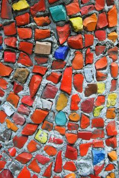 Old colorful mosaic wall texture