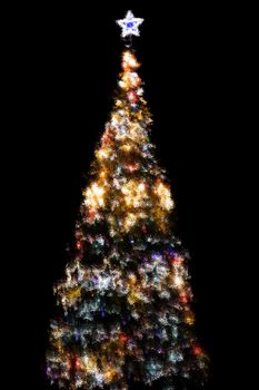 Blurred christmas tree holiday decoration ornament