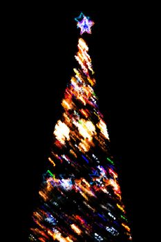 Blurred christmas tree holiday decoration ornament