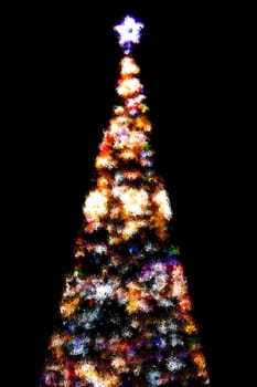 Blurred christmas tree holiday decoration ornament