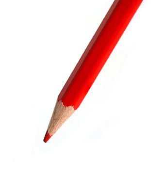 Red pencil isolated on white background