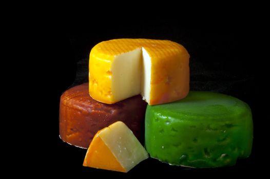 Type of Ecuador cheese on a black background