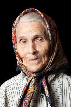 Aging process - very old senior women smiling face
