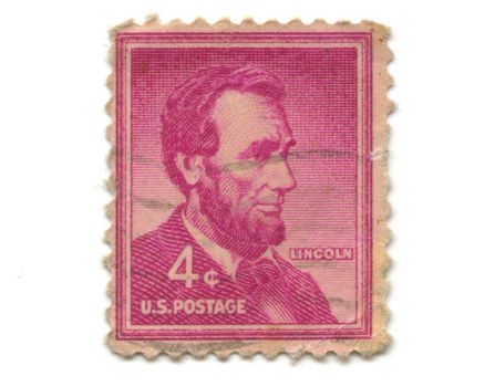 old postage stamp from USA 4 cent - Lincoln