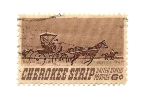 Old postage stamp from USA 6 cent - Cherokee Strip
