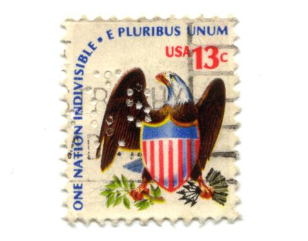 Old postage stamps from USA 13 cents - Eagle and Shield