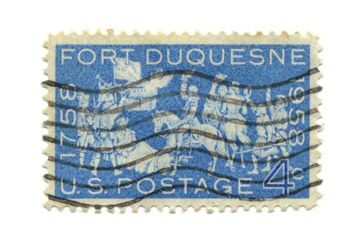 Old postage stamp from USA 4 cent - Fort Duquesne