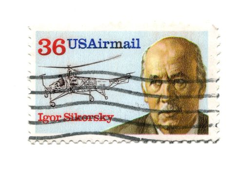 Old postage stamp from USA 36 cent - Igor Sikorsky