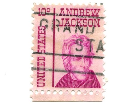 Old postage stamps from USA ten cents - Andrew Jackson
