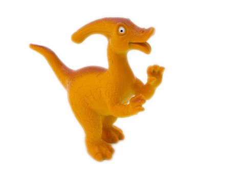 Parasaurolophus prehistoric era dinosaur on white