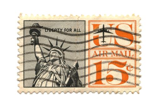 old postage stamp from USA Liberty - 15 cent 