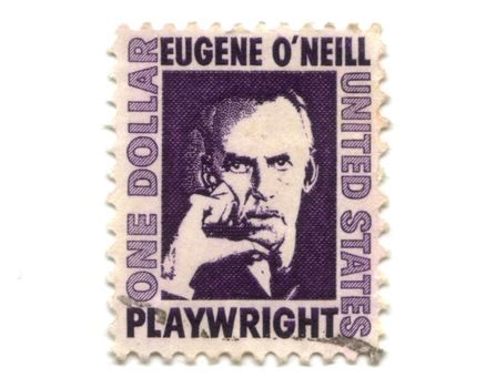 Old postage stamps from USA one dollar - Eugene O'Neill