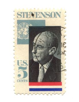 Old postage stamp from USA five cents - Stevenson