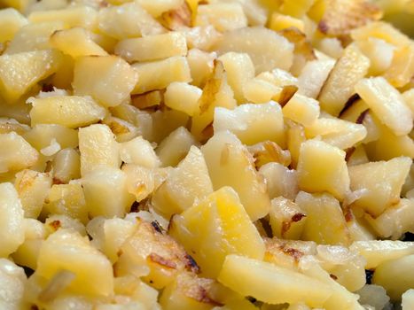 Fried potato food prepared for dinner meal eating