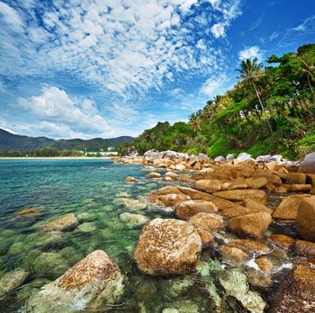 Square landscape - the coast of the tropical ocean - Thailand