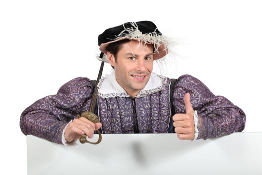 Man in Tudor costume