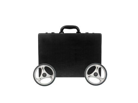 A black old fashioned business brief case