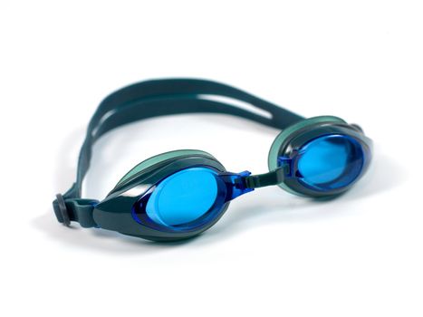 Swimming goggles isolated against a white background