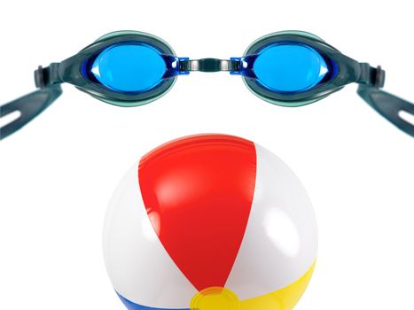 Swimming goggles isolated against a white background