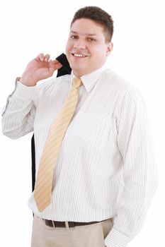 Handsome young businessman wearing suit