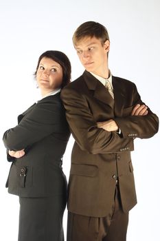 The man and the woman in strict business suits