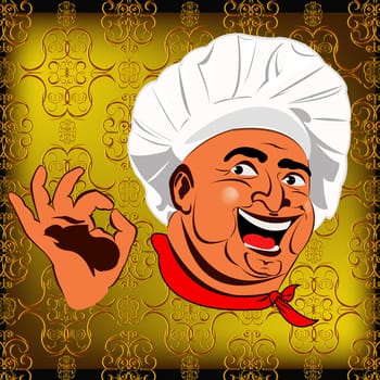 Eastern Chef  on a abstract decorative background