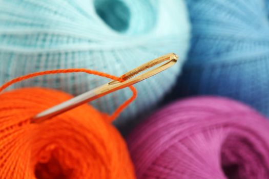  needle and thread macro close up