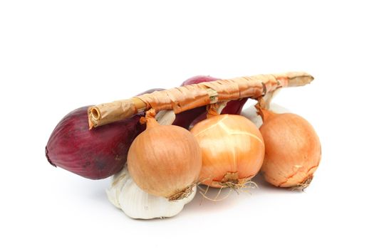 onion pile isolated on white