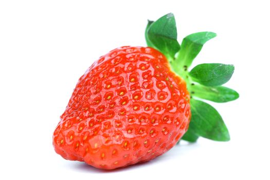 one strawberry isolated on white
