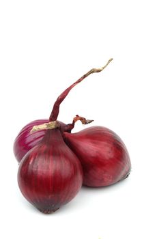 red onion pile isolated on white