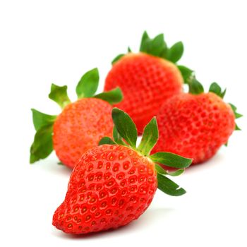 strawberry pile isolated on white background