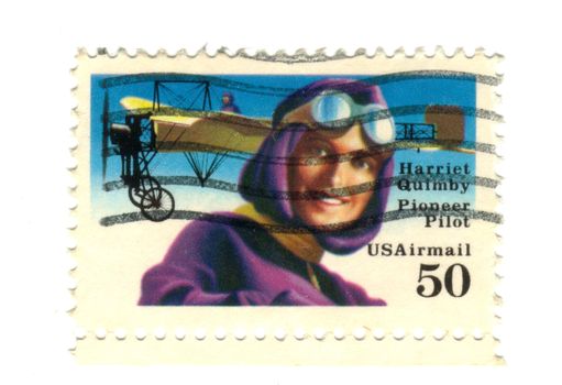 Old postage stamp from USA 50 cent - Harriet Quimby