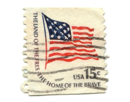 US postage stamp on white background 15c - 