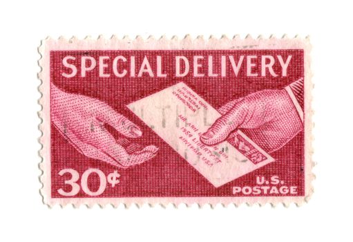 Old postage stamp from USA 30 cent - Special delivery
