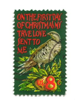 Old postage stamp from USA eight cents - Christmas