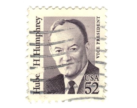 US postage stamp on white background 52c - Hube H. Humphrey