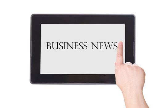 The business news. Electronic notebook PC on a white background