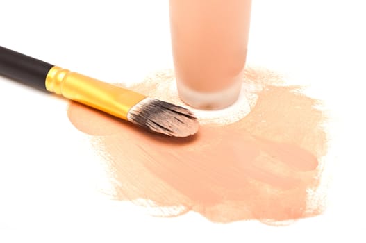 photo of make-up brush on white background