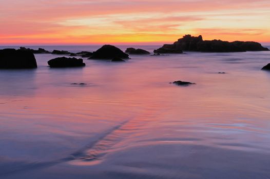 Rocks on the seashore in early morning