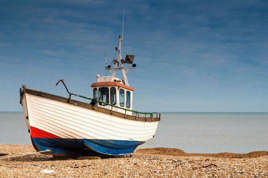 Beached fishing boat