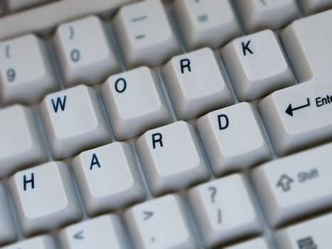 Computer keyboard key text closeup