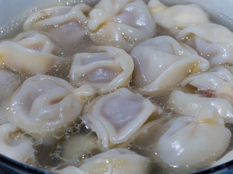 Meat dumpling pelmeni food steamed for dinner meal